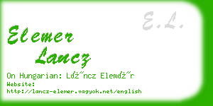 elemer lancz business card